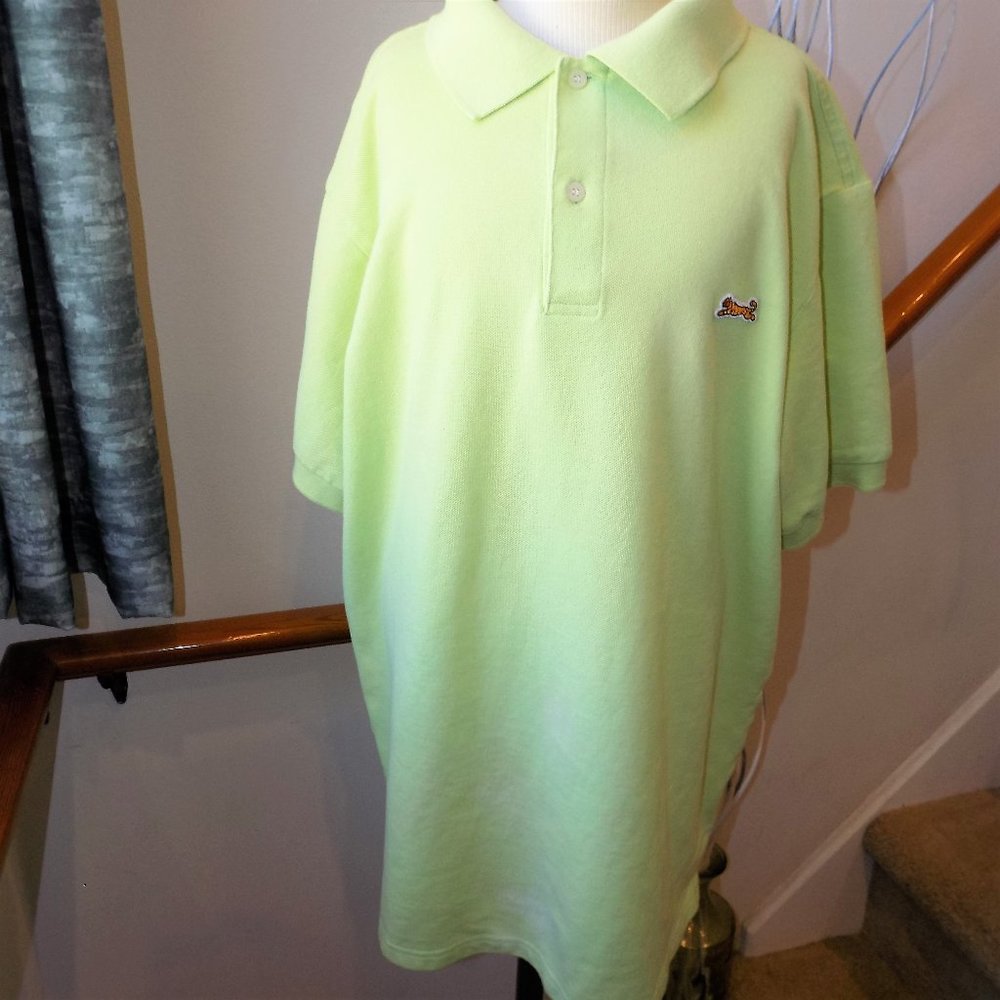 LE TIGRE Vintage Mint Green Polo Shirt Size Large